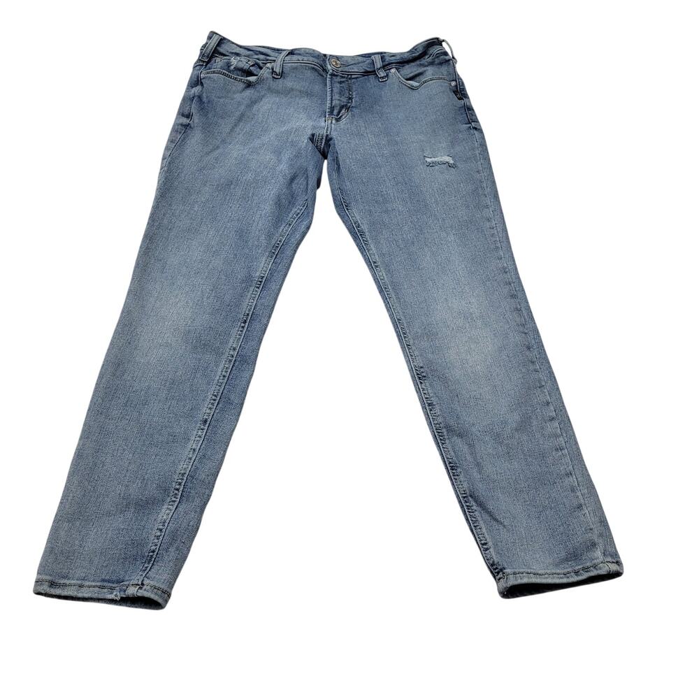 Silver Jeans Elyse Mid Rise skinny light wash stretch 12 boho western retro